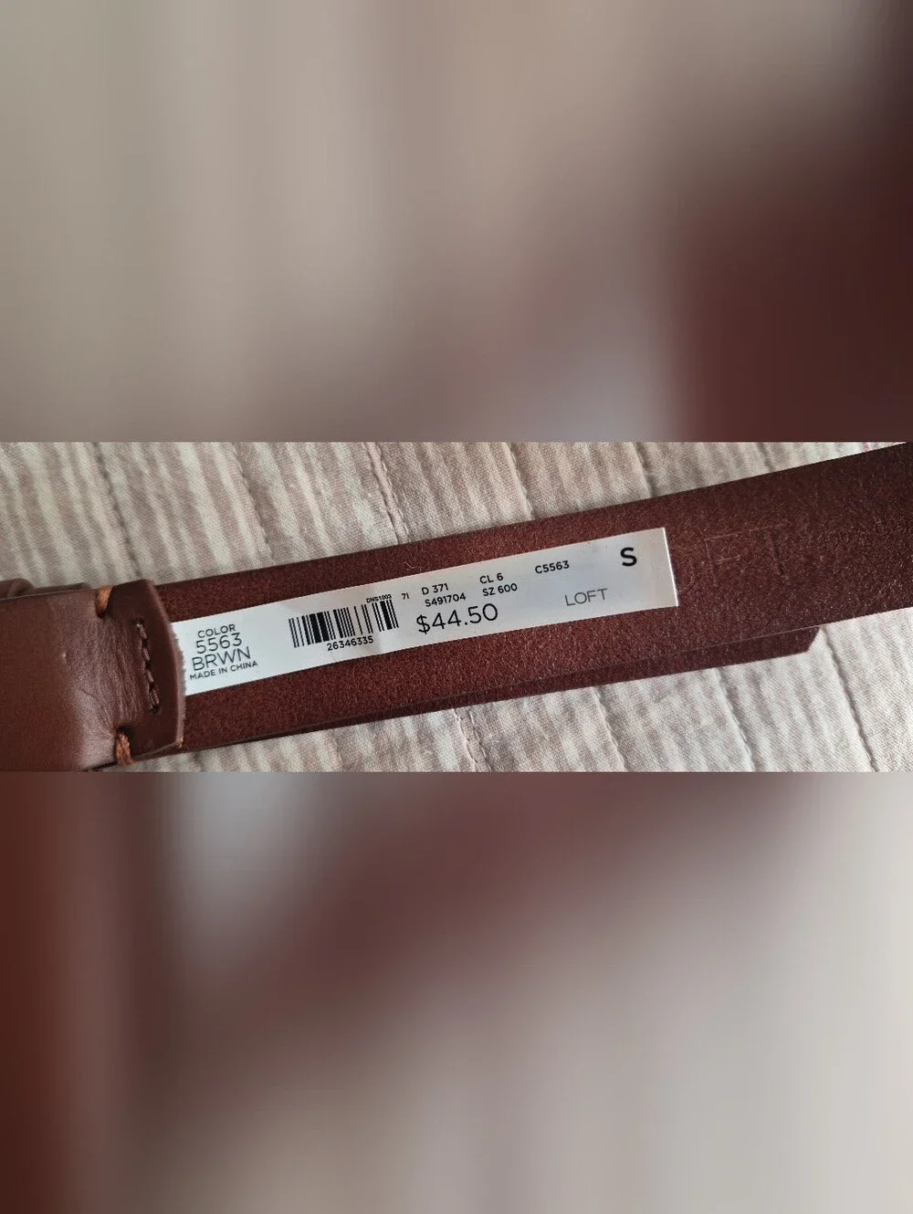 NWT LOFT Classic Brown Leather Belt Small Buckle, Size S